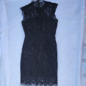 YELLOW star black lace dress size small